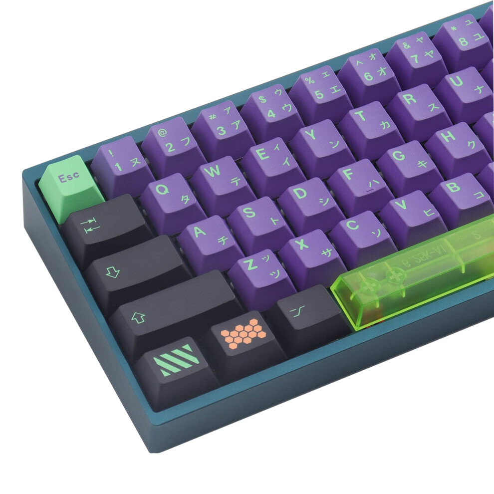 Photos - Keyboard JOMKIZ PBT Keycaps,135 Keys Mecha Dye Sublimation Cherry Profile Keycaps with 7U Clear Spacebar Japanese Keycap Set for Cher