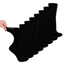 (04-Aug, Schwarz) Dr.Socks - Dr.Socks - 8 Paar Damen Bambus Diabetiker Socken Weich Ohne Bund
