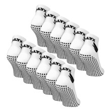 (06-Nov, Weiß) TALYX - TALYX - 12er Pack Herren Bambus Sneaker Grip Socken, Rutschfest Atmungsakt.