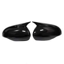 1Pair Car Rearview Mirror Housing OX Horn Trim Cover for KX3 2015-2019 Side Door Mirror Cover Cap Glossy Black