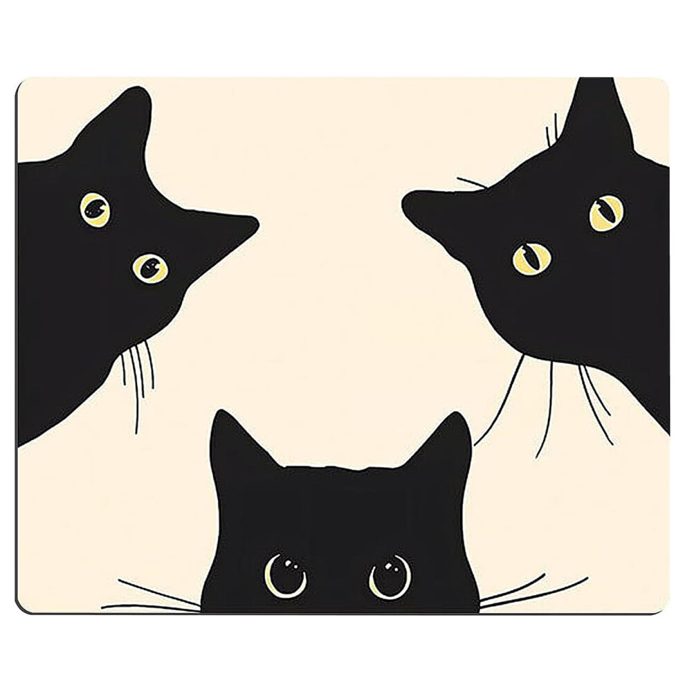 Wqedvn Computer Mouse Mat, Cute Mouse Mat, Square Cute Mouse Pad, For Desk Laptop With Non-Slip Rubber Base (Three Cats 200X240x3mm) 717121288384