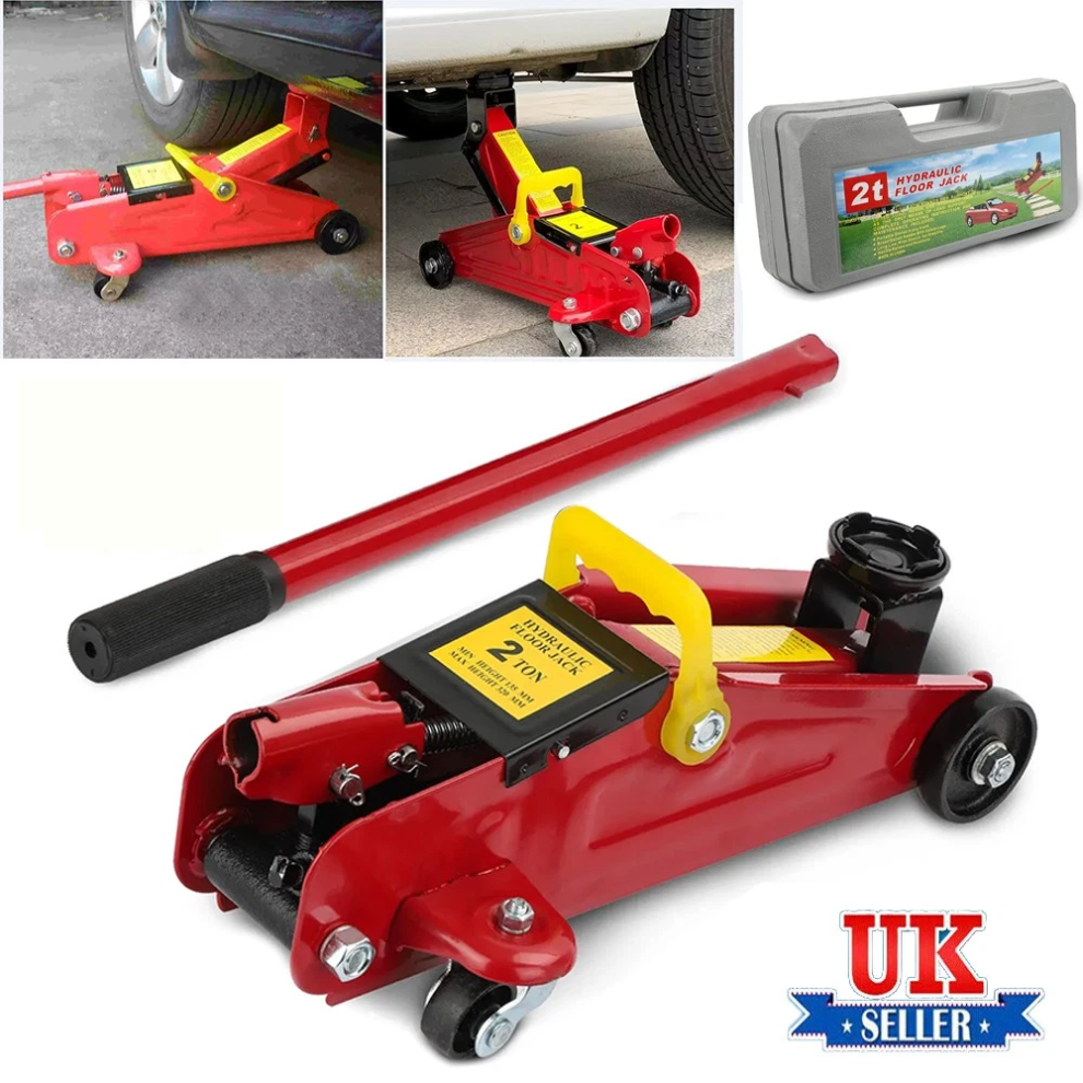 2 Ton Tonne Hydraulic Trolley Floor Jack With Plastic Storage Carry Case Car Van 60101136