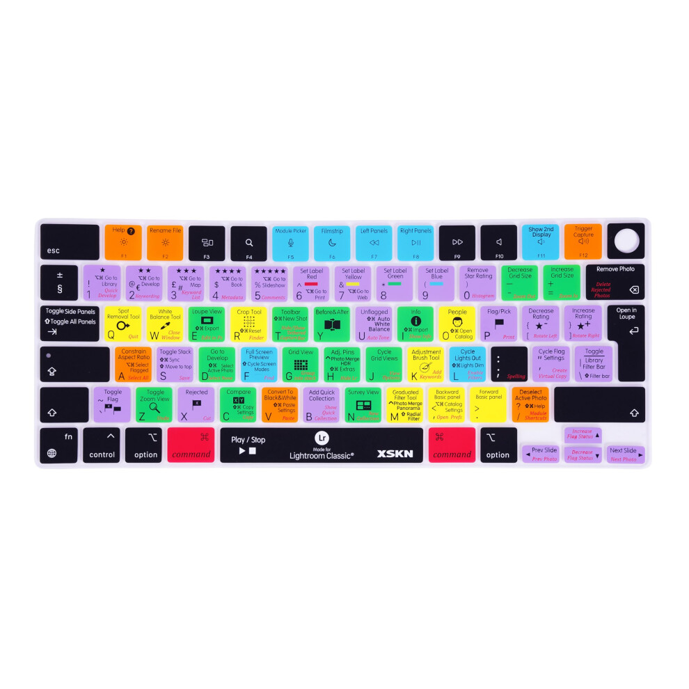 Xskn Lightroom Classic Shortcuts Eu Uk Version Keyboard Silicone Skin Cover Fits For Apple Since 2021 Released Macbook Air Macbook Pro 13.6 15.3 14.2 762917029290