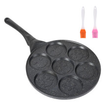 Yeqqzq Emoji Smiley Face Pancake Pan, 7 Unique Designs Nonstick Mini Aluminum Pan, Perfect for for Kids Holiday Breakfast, Brunch Parties, Crepe,