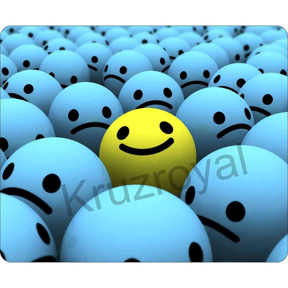 Smiley Emoji Face Emotions Mousemat / Pad Anti Slip Computer Pc Mouse Mat 764130694453