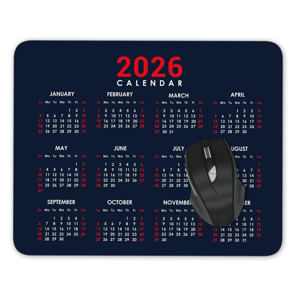 Calendar Mouse Pad Computer Mouse Mat With Non-Slip Rubber Base (2026 Background Mouse Pad) Dark 762849702162