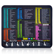HVIHWI Excel Shortcuts Mouse Pad, Excel Cheat Sheet Desk Mat with Essential Formulas, Non-Slip Office Mouse Mat for Laptop & PC, Portable Keyboard Pad