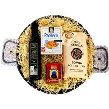 Iberica Paella Cooking Kit incl. Paella Pan, Bomba Rice and spices - suitable for Induction and electric hobs