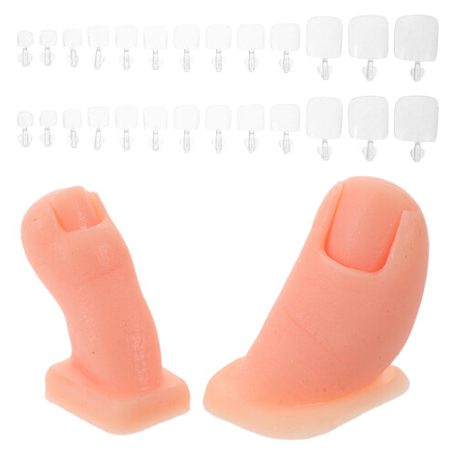 1Set Portable Silicone Toe for Nail Art Training with Acrylic Tips