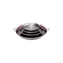 De Buyer Professional - 5026.32 - Paella pan "viva espa?a", 2 red handles, steel - 32 cm