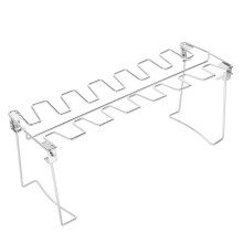 Stainless Steel Chicken Leg Grill Rack, Foldable Drumstick and Wing Holder for BBQ and Outdoor Cooking
