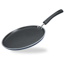 Vinod Zest Non-Stick Flat Dosa Tawa/Griddle, 10", Black