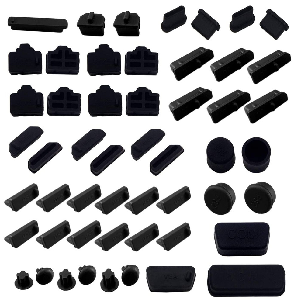 Lampvpath 52 Pcs Anti-Dust Plugs Laptop Port Dust Plugs, Commonly Used 13 Types Of Laptop Computer Port Dust Covers Stoppers (52 Pcs In 13 Commonly 619470453058