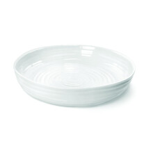 Portmeirion Sophie Conran Round Roasting Dish, Porcelain, White, 28.5 x 28.5 x 5.7 cm
