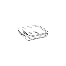 Pasabahce Borcam Square Borosilicate Glass Oven Tray/Roaster Set of 2, Large 28.2 x 27cm, Small 22 x 25.6cm, 159028