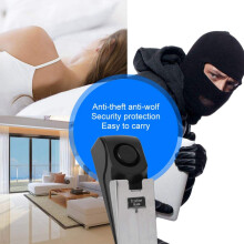 Door Stop Alarm 120dB Wedge with Adjustable Sensitivity, Portable Security Door Stopper for Home and Travel