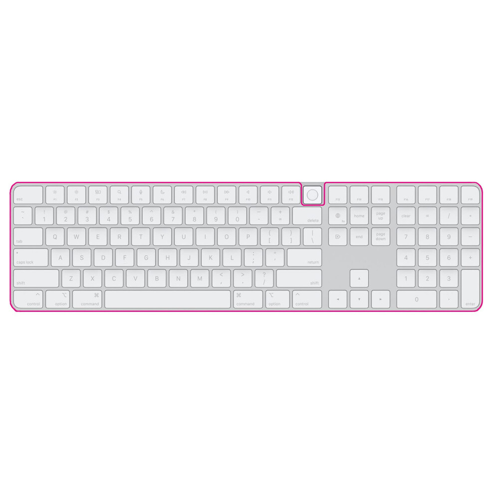 Mingfi Silicone Keyboard Cover For Magic Keyboard With Touch Id And Numeric Keypad Model A2520 (2021+) Us Keyboard Layout - Transparent 799559812508