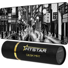 Hystar Gaming Mouse Pad, Soft Textured Cloth Surface, Water Resistant Fabric, 5mm Thick, Bonus Silicone Drink Coaster, Durable Box for Transport,