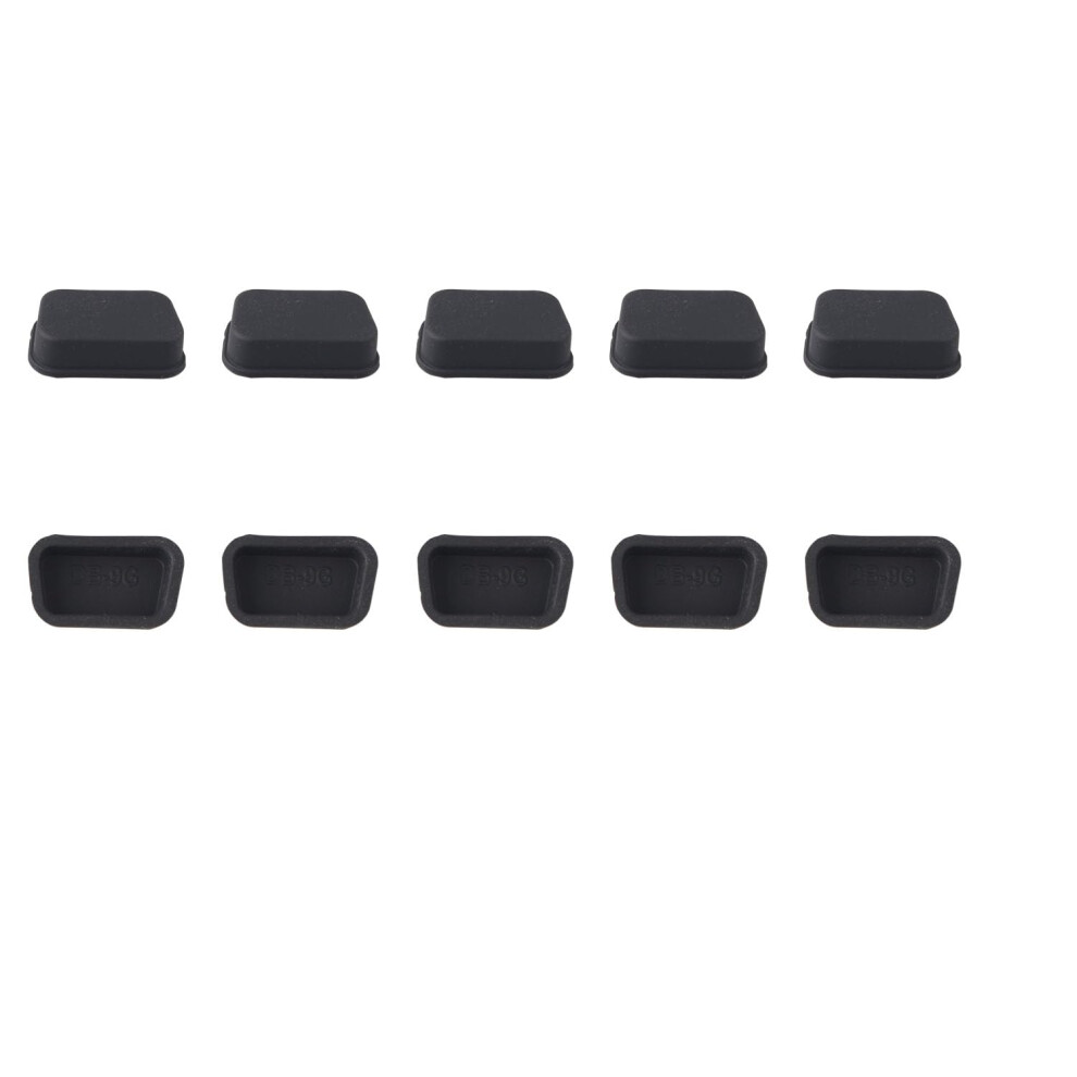 Futheda 10Pcs Silicone Db9 Male Rs232 Male Com Interface Port Anti Dust Plug Cap Cover Protector Compatible With Computer Laptop Black 786592054019