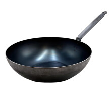 De Buyer Mineral B Steel Blue Carbon Wok with Handle, 320 mm