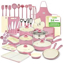 NutriChef Pots and Pans Set, Non-Stick Cookware Set 54-Piece, Nonstick Multi-Sized Pot and Pan Sets with Lids, Kitchen, Bakeware, Induction