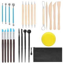 Kit Argilla Polimerica 24 Pezzi, Strumenti per Ceramica, Kit per Ceramica, Strumenti per Scolpire L'Argilla, Set Strumenti per Punteggiare Scultura,