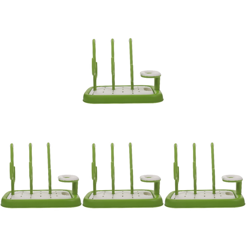 4Pcs Portable Baby Bottle Drying Rack Pp Detachable Holder Light/Green Ohphcall