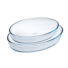 ?cuisine? Oval Glass Baking & Roasting Dishes | Family Lasagne Dishes | Oven Safe - Freezer Safe - Microwave Safe | Borosilicate Glass | Made in