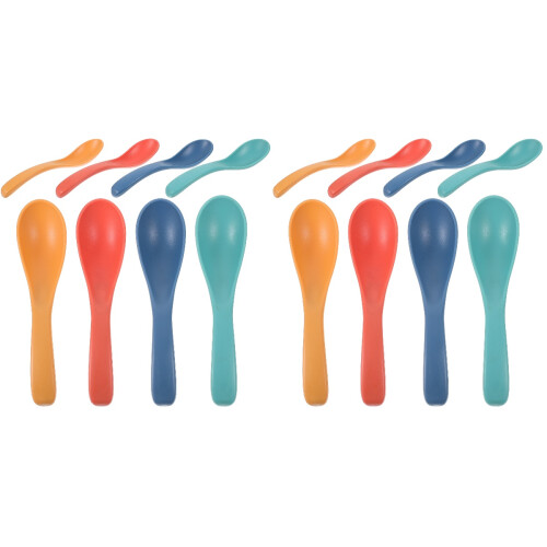 16Pcs Stable Straw Dessert and Cereal Spoons Easy Clean Kitchen