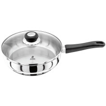 Judge Vista Stainless Steel Large Saute Pan 24cm, Shatterproof Vented Glass Lid, Induction Ready, Oven Safe