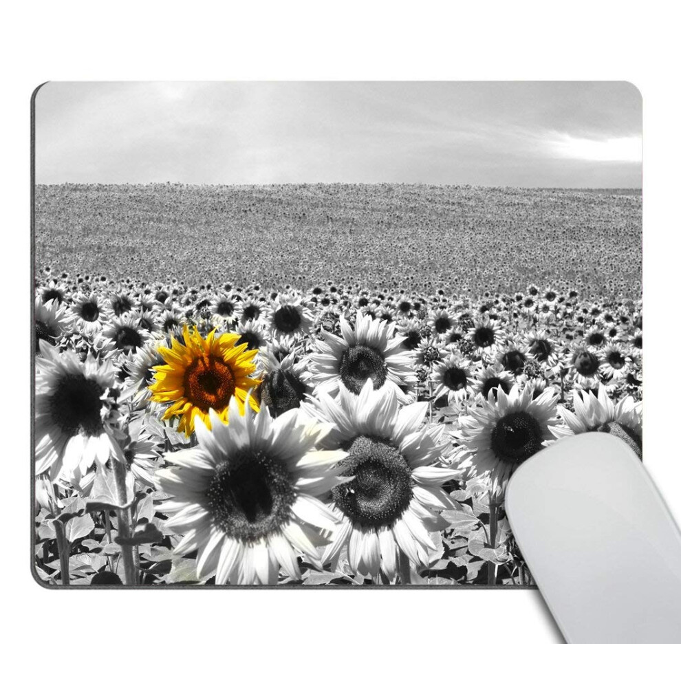 Smooffly Anti Slip Sunflower Field Mouse Mat For Desktops, Computer, Pc And Laptops, Customized Rectangle Mouse Pad For Office And Home 4876573692234