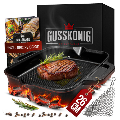 (26cm, Grillpfanne) Gusseisenpfanne