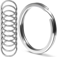Stainless Steel Key Rings - 10 Pcs 25mm Round Split Key Rings for Key Rings - Surgical Stainless Steel Key Rings