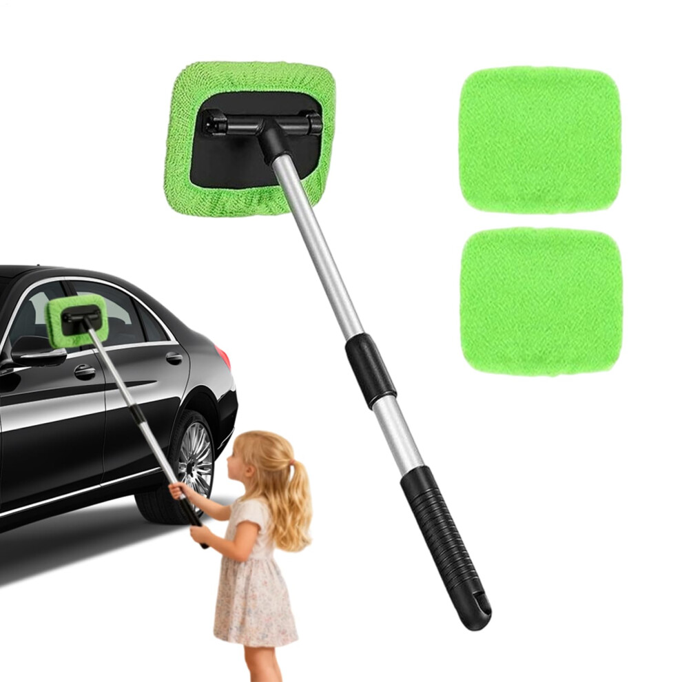 Car Windshield Cleaning Tool With 180 Rotating Brush, Telescopic Alloy Pole, Streak Microfiber Kit 9771547049517