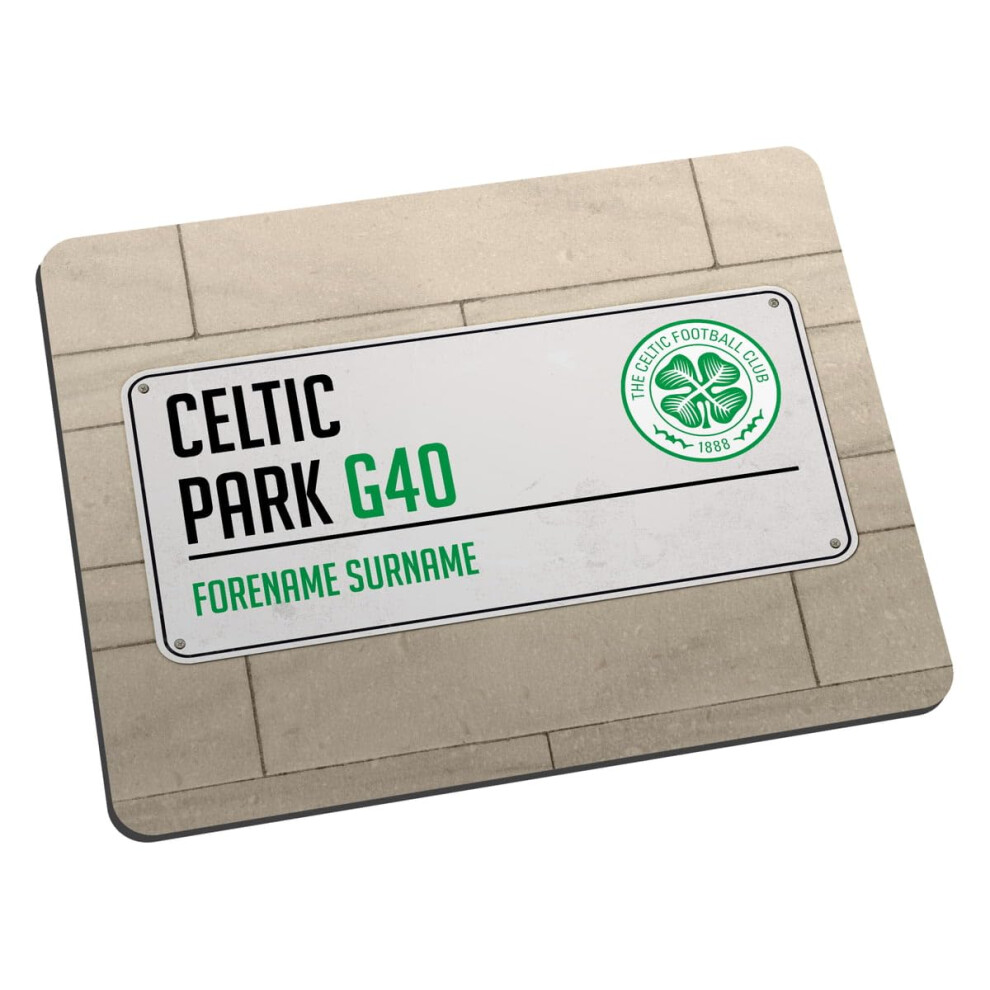 Personalised Celtic Park Street Sign Mouse Mat For Celtic Fc Fans, Great For Celtic Football Supporters, Fabric Top, Non Slip Mouse Pad 5Mm Thick 8371360469229
