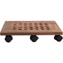 Plant Caddy with Wheels 30x30CM Heavy Duty Wooden Square Stand for Indoor Outdoor Use and Easy Mobility