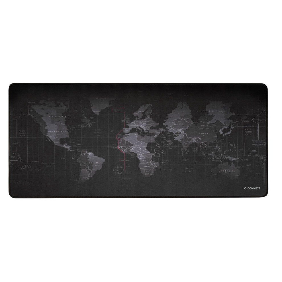 Q-Connect Gaming Mouse Mat Large World Map Print 900X400x2.5mm 5705831144446