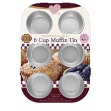 Queen of Cakes- 6 Cup Muffin Tin- Traditional Steel Bakeware- for Great Muffins!