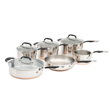 ProWare Copper Base Cookware Set of 6 (14cm Milk pan 16cm, 18cm, 20cm saucepans 26cm Saute and 24cm Frying pan)