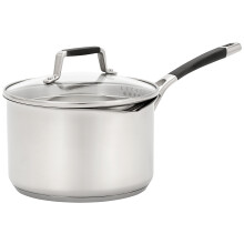 Stellar Flow 20cm Saucepan with Draining Lid, 3 Litre Capacity, Stainless Steel Cooking Pot, Oven Safe Cookware