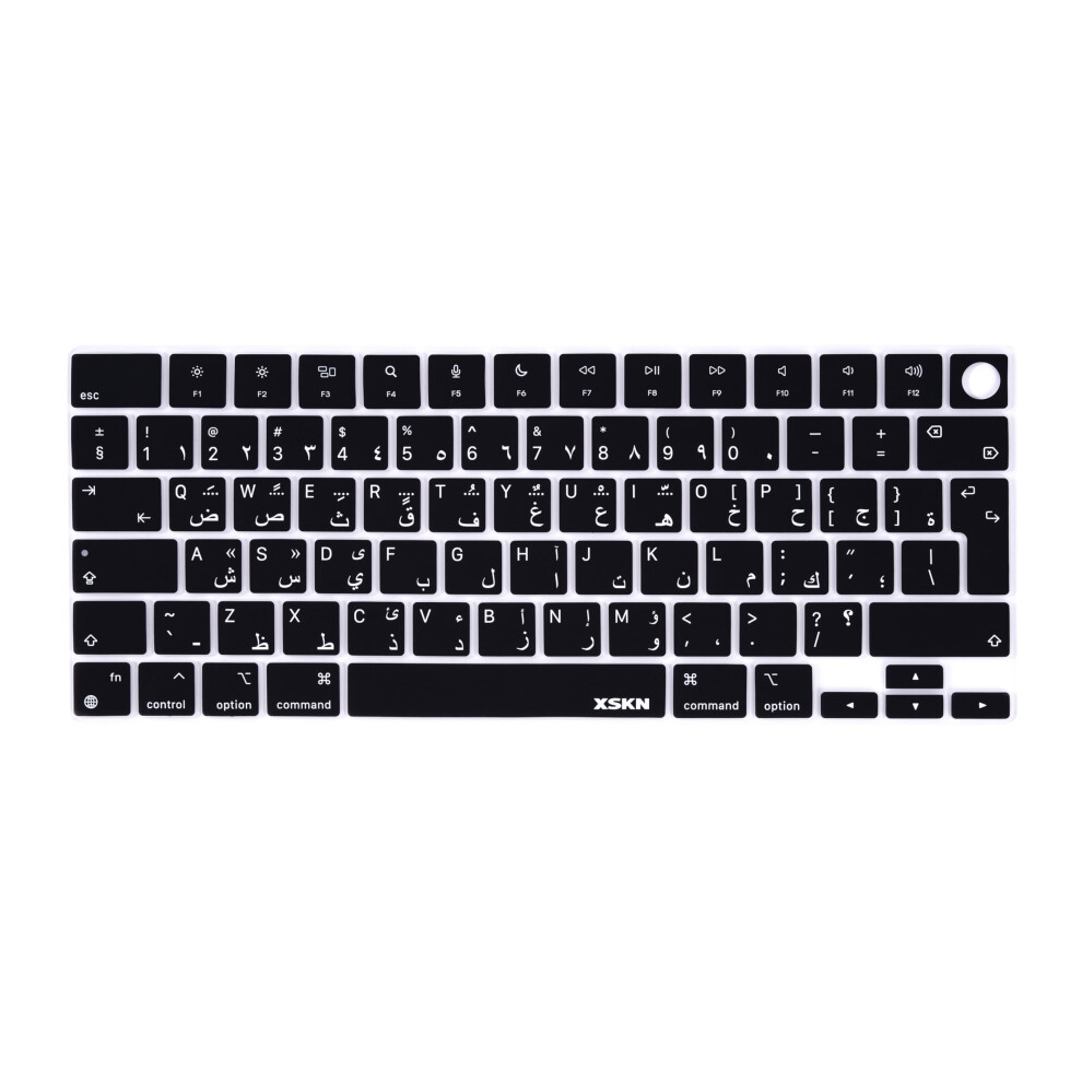 Xskn Arabic Eu Version Silicone Keyboard Cover Skin For 2022 2023 2024 Apple M2 M3 Chip Macbook Air 13.6 Inch (A2681 A3113) 15.3 Inch (A2941 Black 762917673790