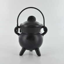 Prezents Black Cast Iron Cauldron Mini - Plain Wicca Pagan Celtic Decor, S, (40005)