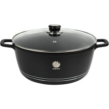 Non Stick Coating Casserole Pot Die Cast Stockpot Aluminium with Tempered Glass Lid (24cm)