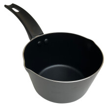 500ml Lightweight Aluminium Non Stick Milk Pan with Dual Pouring Spouts - 14cm Diameter - Cool Touch Handle