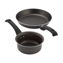 Judge Everyday Cookware Set - 14cm Milk Pan & 24 cm Frying Pan, Teflon Non-Stick Coating, PFOA-Free, Cool-Touch Handles