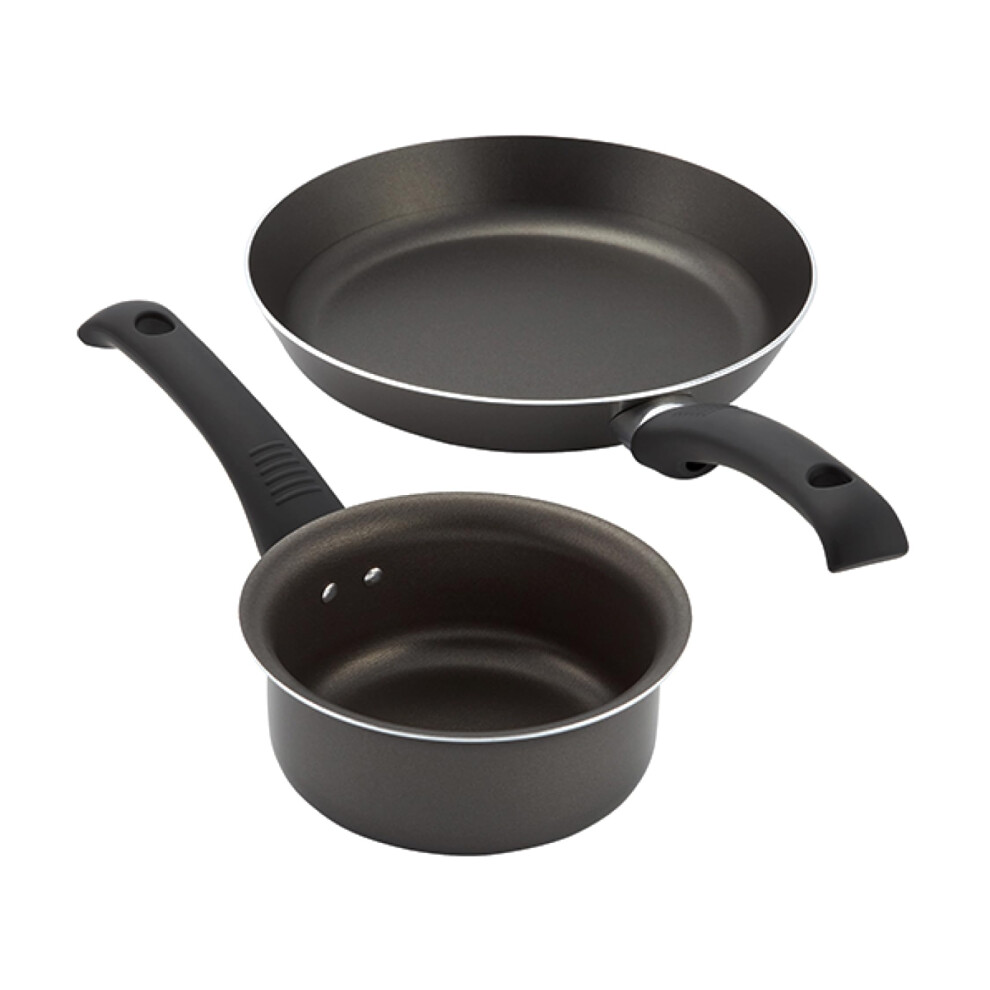Judge Everyday Cookware Set - 14Cm Milk Pan & 24 Cm Frying Pan, Teflon Non-Stick Coating, Pfoa-Free, Cool-Touch Handles