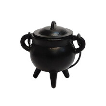 Fiesta Studios Cast Iron Cauldron Small Plain Witch & Magic Accessory for Wicca Potions Neopaganism