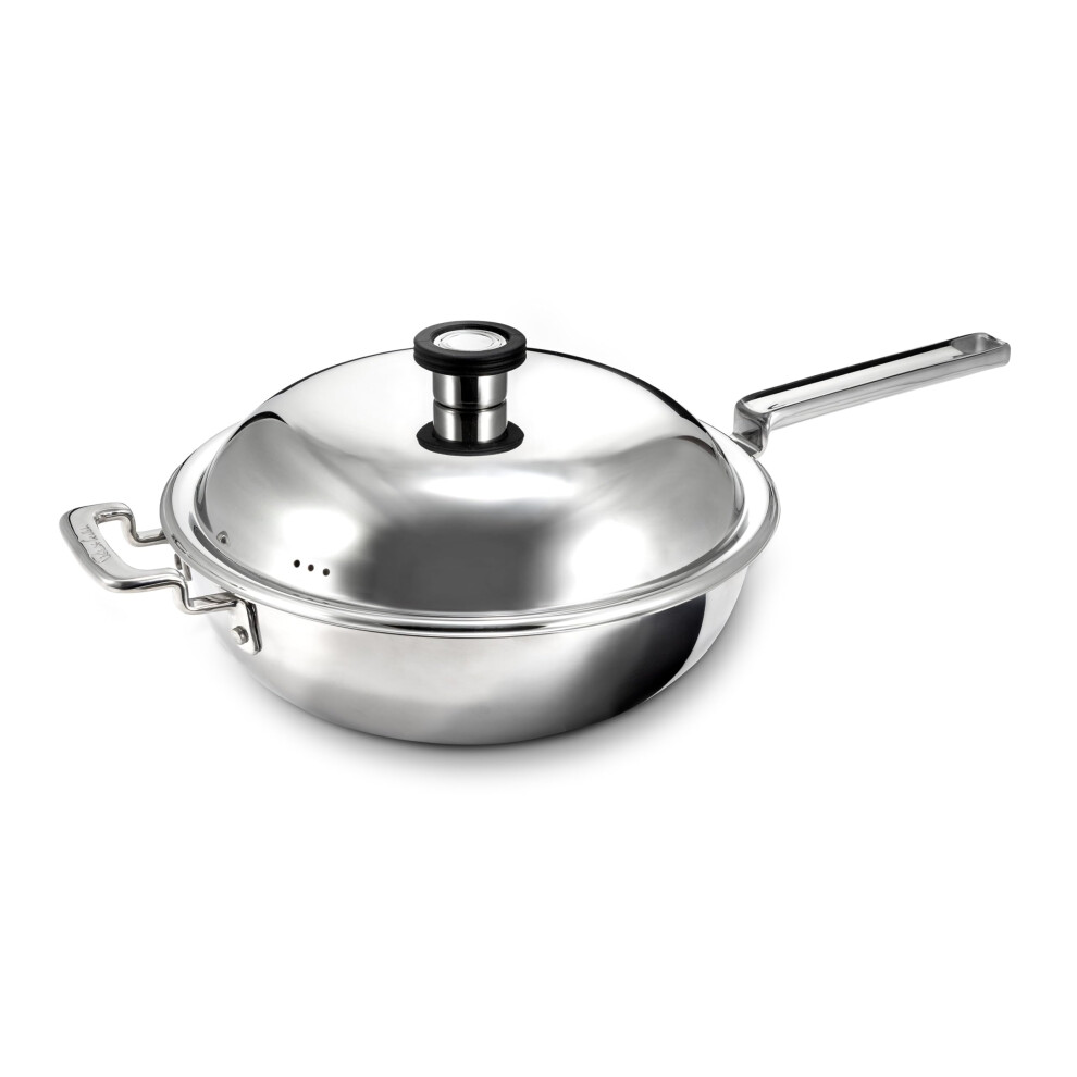 Robert Welch 316 Series Stainless Steel Wok With Lid, 28Cm