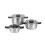 Salter Salter Stackable 3-Piece Stockpot Set ? 16/20/24 cm Stack-in Stainless Steel Cooking Pots, Nesting Design, Foldable Soft-Touch Handles, Induction 1