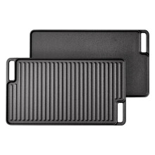 Taylor & Brown Reversible Cast Iron Griddle Pan | Pre-Seasoned Non-Stick BBQ Griddle Grill with Integrated Handles | Suitable for Oven Safe,